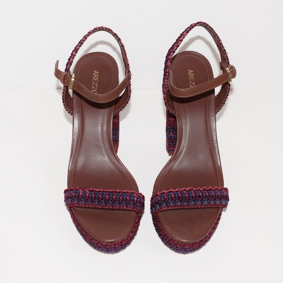 NWOT Arezzo Mya Crochet Block High Heel Sandals - Picture 8 of 11